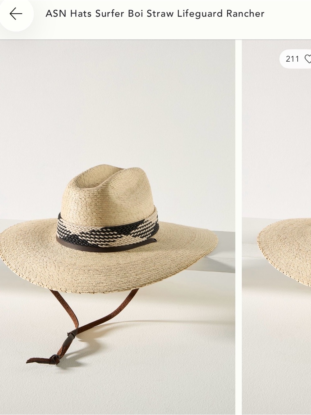 ASN Straw Rancher Hat with Black Accent